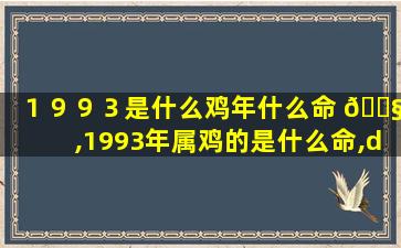 １９９３是什么鸡年什么命 🐧 ,1993年属鸡的是什么命,di一
星座